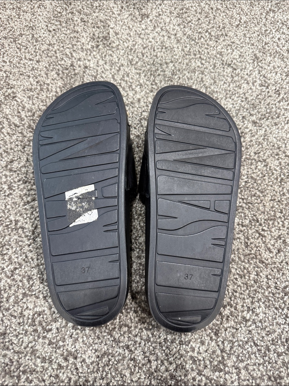 All Saints Black Perforated Logo Leather Slide Sandals - Picture 7 of 7